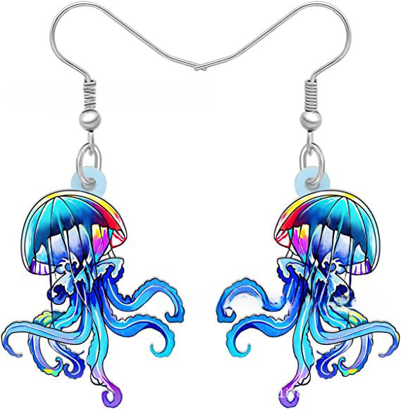 Wholesale 10PCS/PAIRS Cartoon Jellyfish Acrylic Earrings