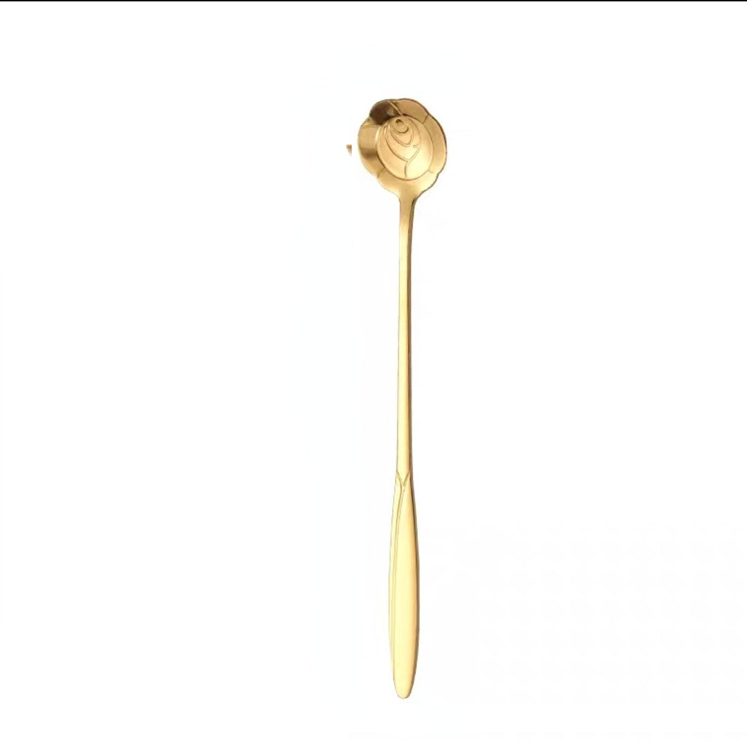 Wholesale Golden Cherry Blossom Spoon Stainless Steel