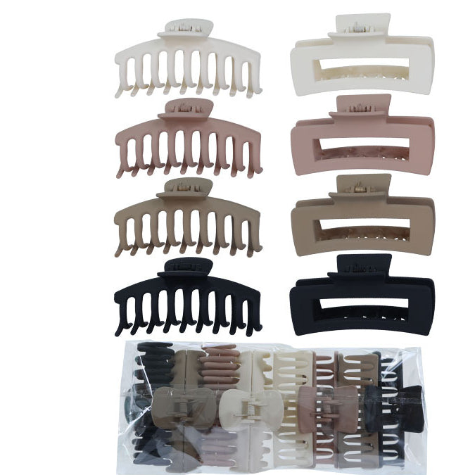 Wholesale Large Matte Plastic Hair Clips Set
