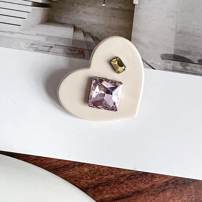 Pinzas Para El Cabello De Acetato De Diamantes De Imitación De Corazón al por mayor