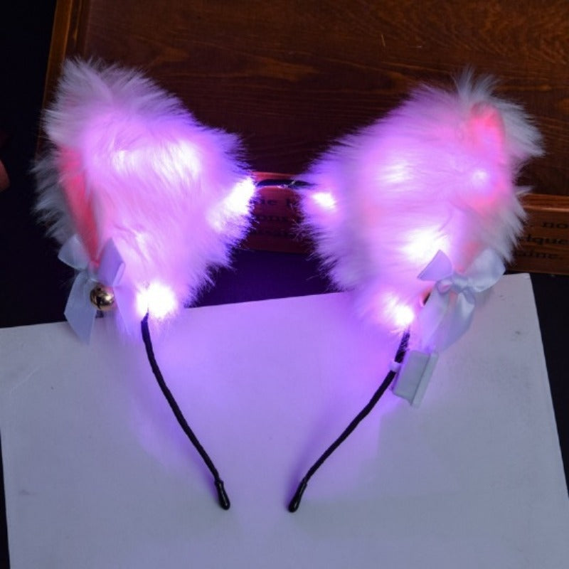 Wholesale Plush Angel Wings Feather Glowing Hair Hoops