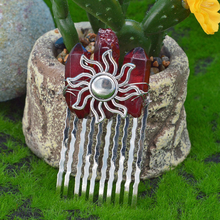 Wholesale Natural Crystal Hair Comb Hair Clips