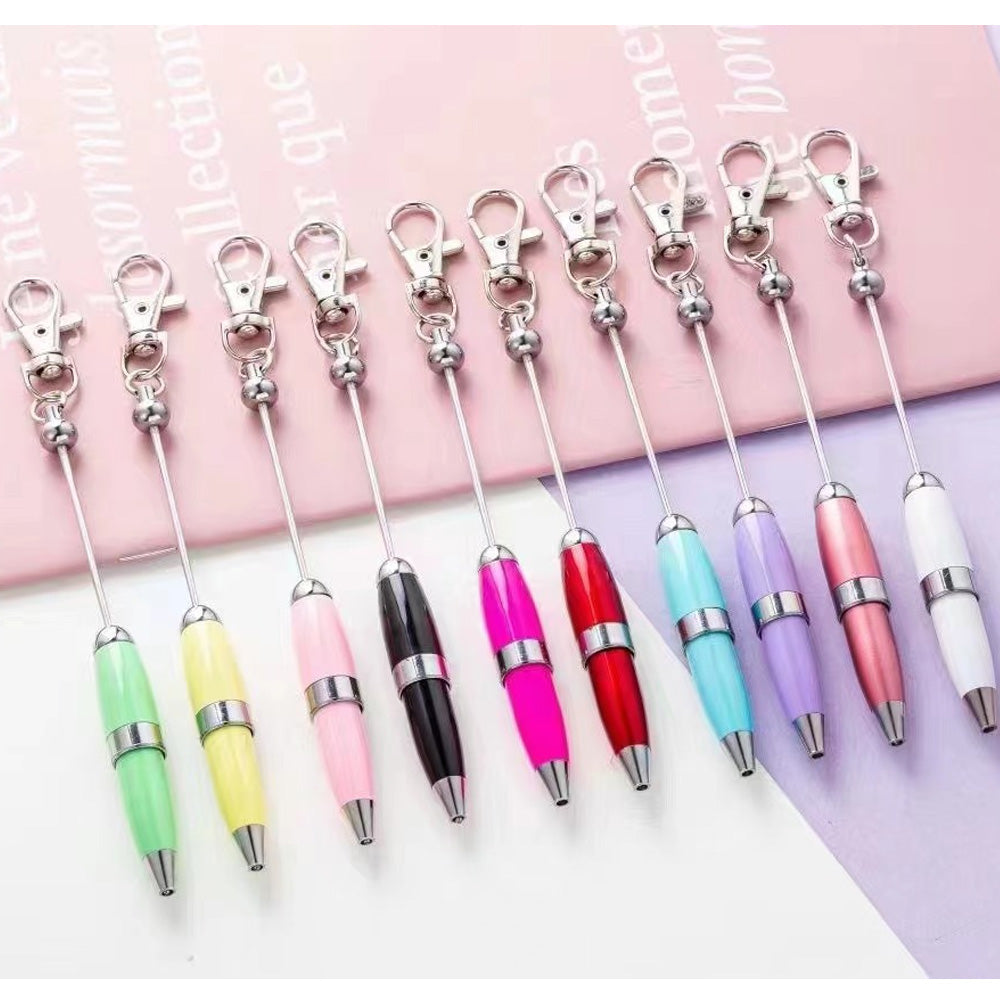 Wholesale 11.9cm Beadable Pens Portable Mini Pen Metal Pen DIY Keychain Bar