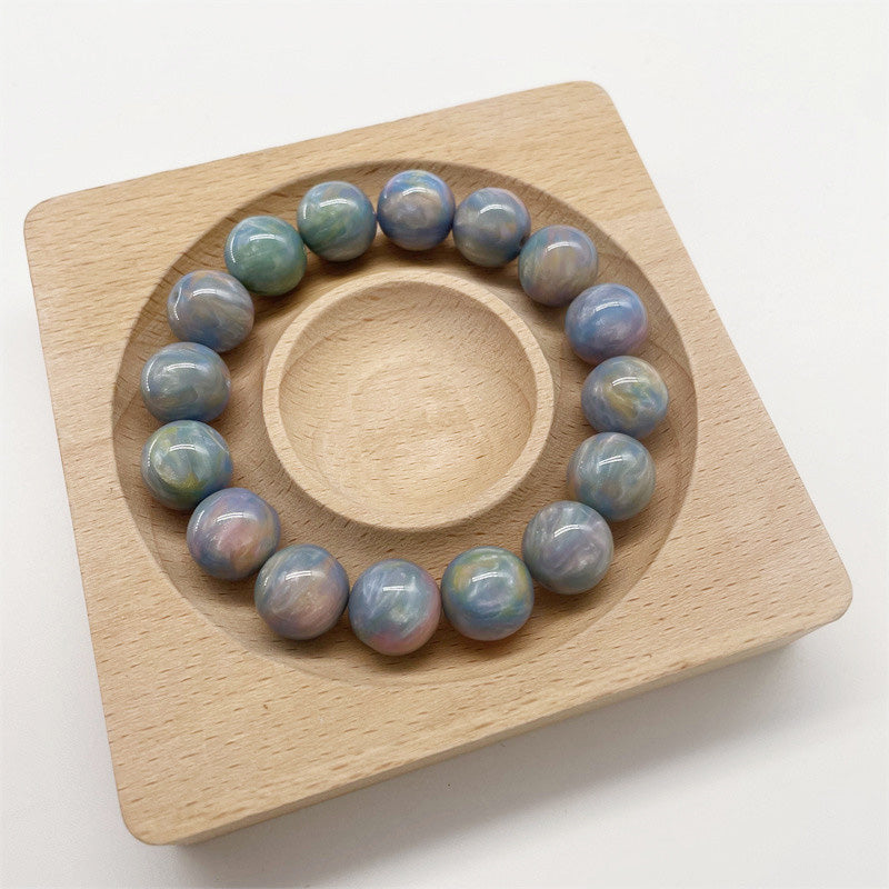 Wholesale 20pcs Beads Resin 12mm Double Color Straight Hole Streamer Bead  OLY-BDS-XH003