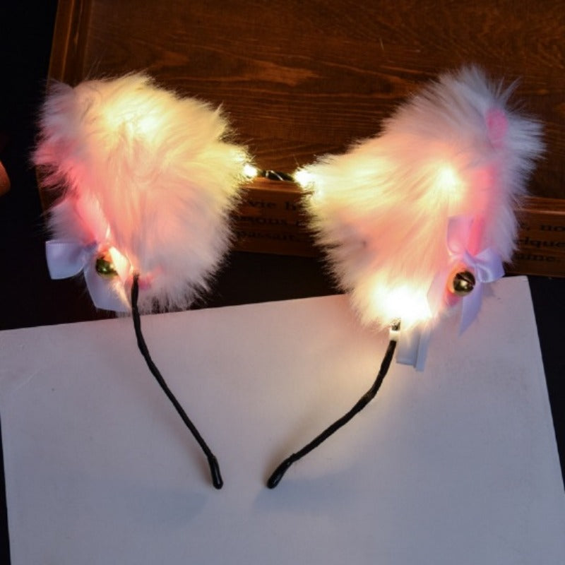Wholesale Plush Angel Wings Feather Glowing Hair Hoops