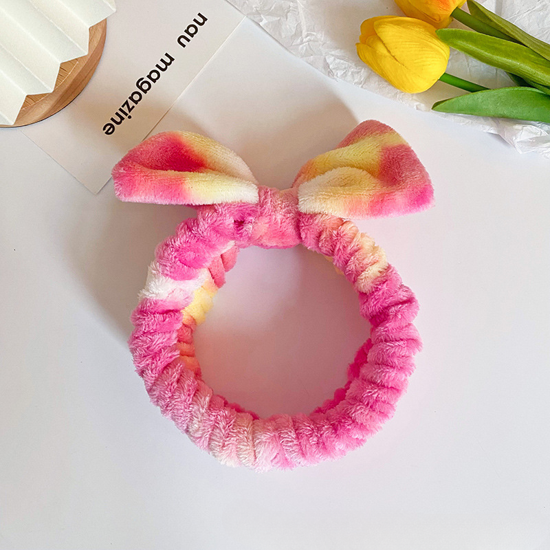 Wholesale Fabric Tie Dyed Bow Tie Hair Hoop