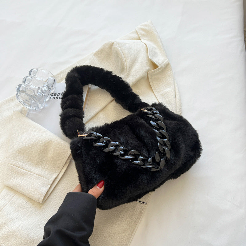 Venta al por mayor de felpa hombro axila bolsa OLY-SD-KK002