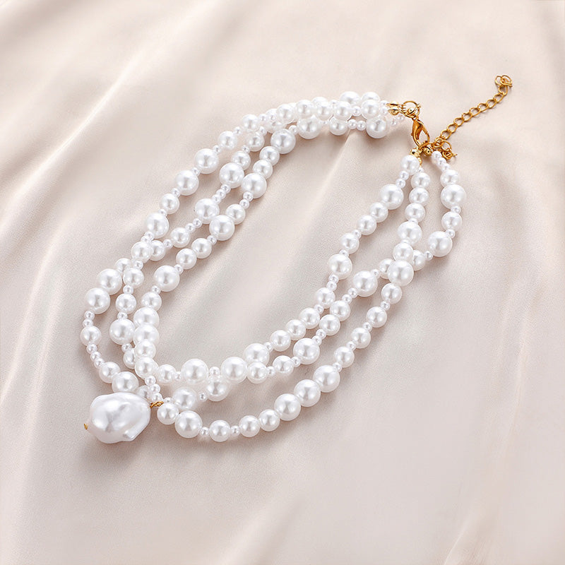 Collares de perlas multicapa al por mayor OLY-NE-ChunN004