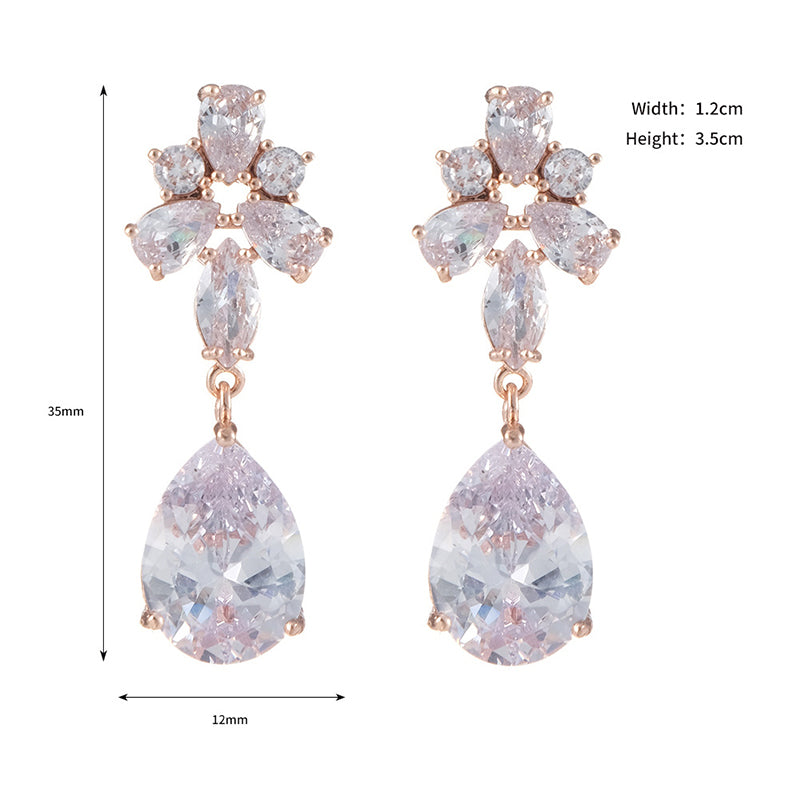 Wholesale Earrings Zircon Girl Earrings Ins Out Daily Versatile OLY-ES-HX001