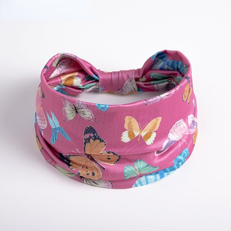 Wholesale 10PCS Butterfly Wide Brim Stretch Fabric Headband