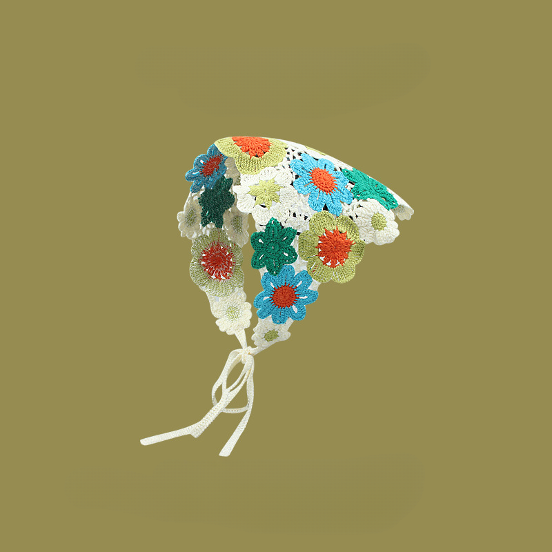 Algodón al por mayor de algodón pequeño champiñón de cerezo triangular hueco bufanda