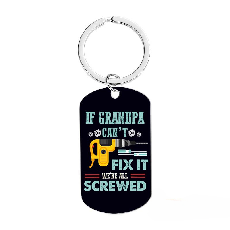 Keychains de acero inoxidable impreso al por mayor Día del Día del Padre del Padre