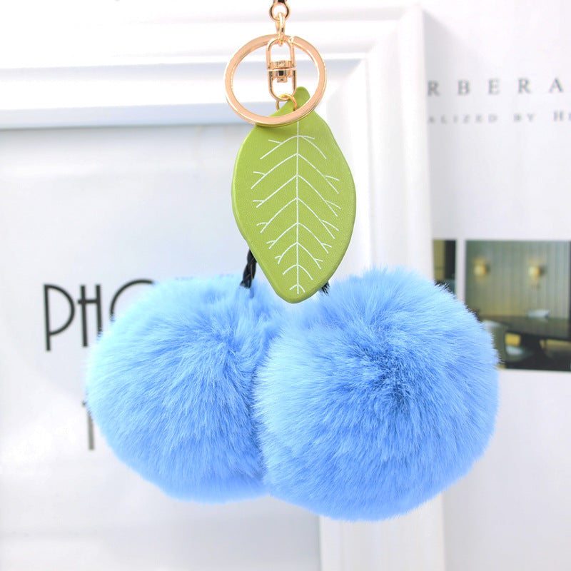 Wholesale Cherry Fur Balls Keychains