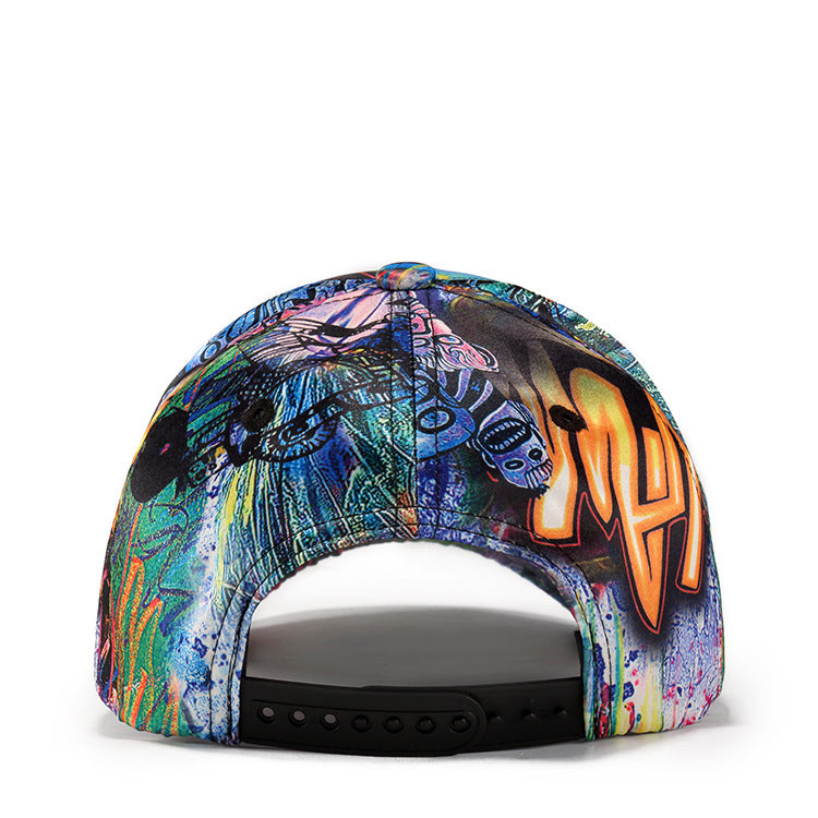 Wholesale New Arrival Skull Abstract Graffiti Polyester Baseball Cap