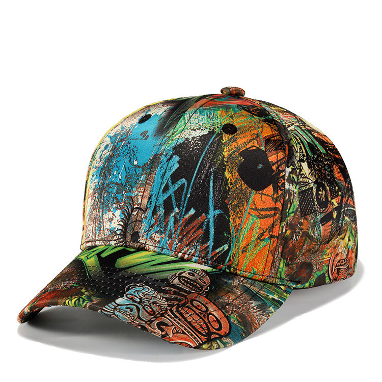 Wholesale New Arrival Skull Abstract Graffiti Polyester Baseball Cap