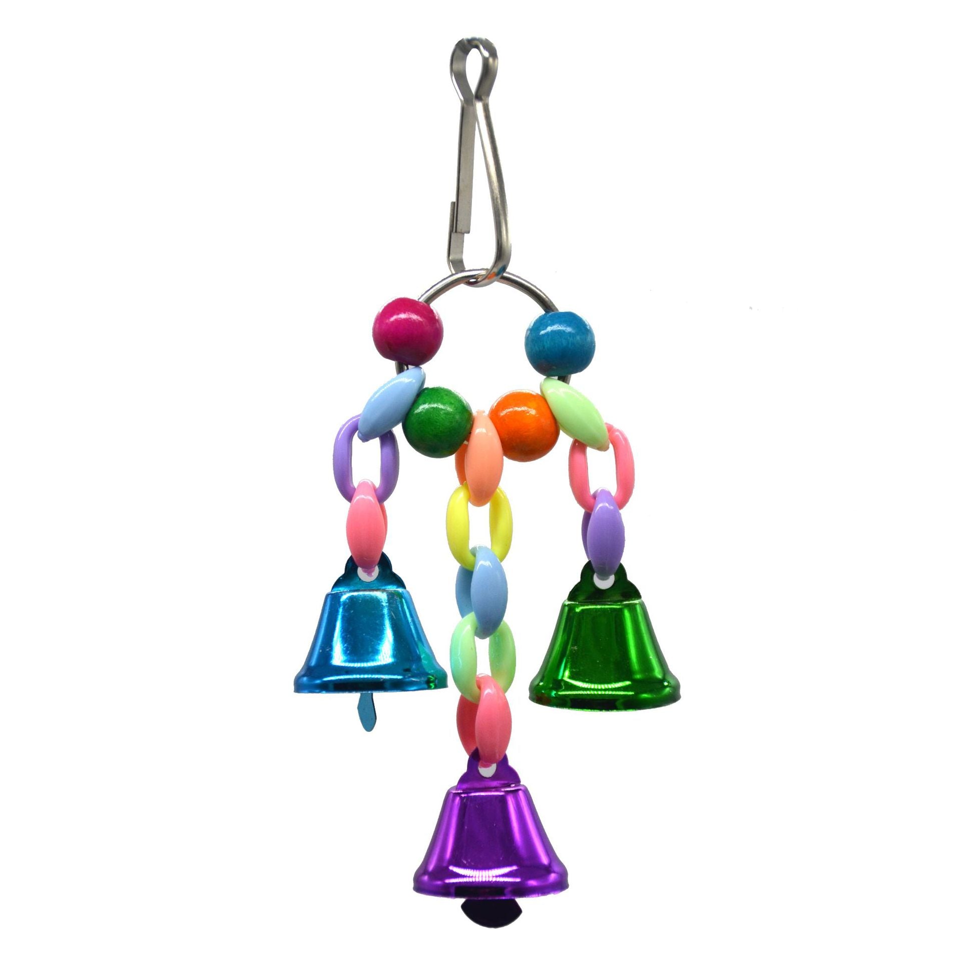 Wholesale Stainless Steel Colorful Beads Bell String Parrot Chewing Toys