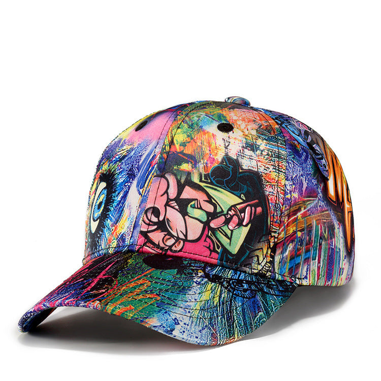 Wholesale New Arrival Skull Abstract Graffiti Polyester Baseball Cap