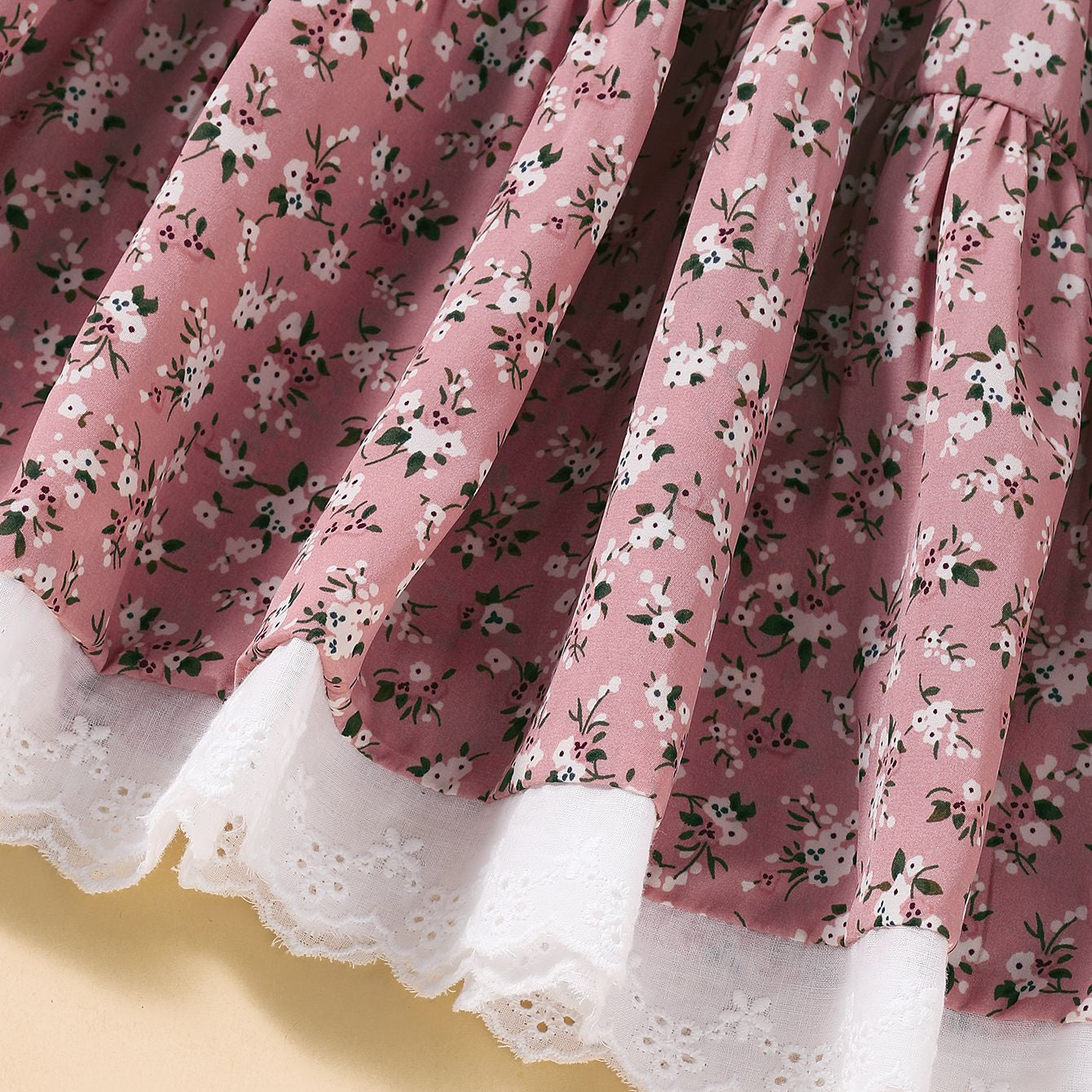 Wholesale Children's Pastoral Floral Polyester Dress