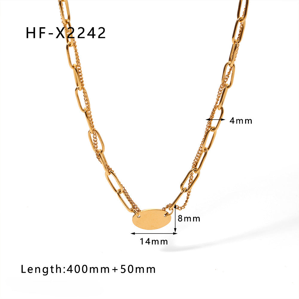 Wholesale Heart Clavicle Chain  Stainless  Steel Necklace