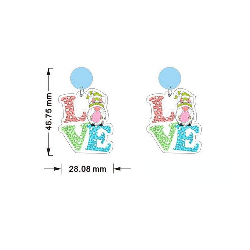 Wholesale Jewelry Easter Gnomes Holiday Bunny Acrylic Earrings