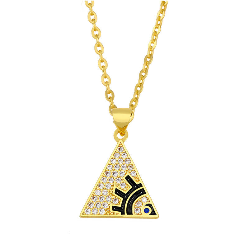 Wholesale Necklace Simple Copper Plated 18K Gold Pentagram OLY-NE-AS011