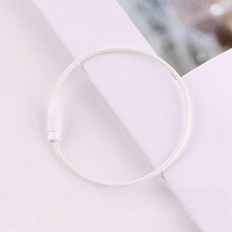 Wholesale 40PCS DIY Beadable Beaded Color Spray Painted Wire Ring Keychain Accessories