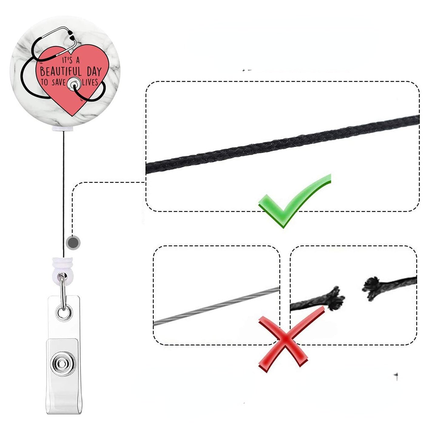 Wholesale Badge Reels ABS Doctor Nurse Retractable Keychain