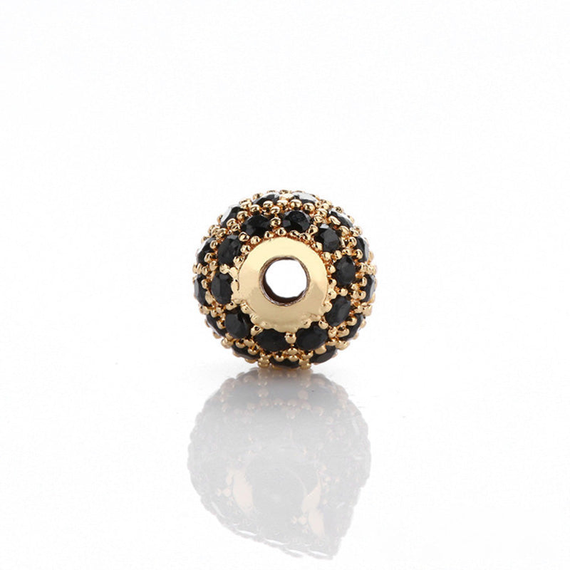 Wholesale 20PCS Beads Copper Micro-Inlaid Accessories Zircon 8mm Ball DIY OLY-BDS-SanS001