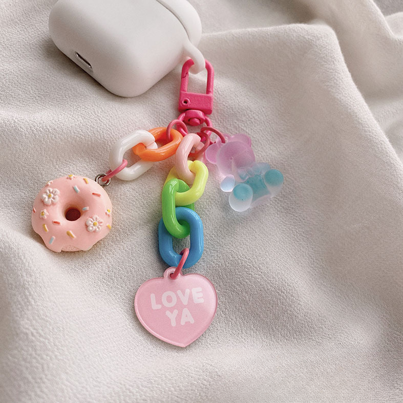 Llavero con oso helado con rosquillas de plástico al por mayor 10 piezas