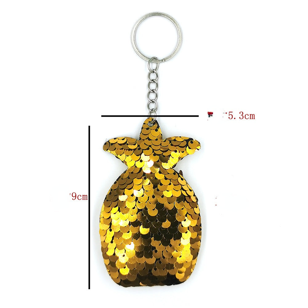 Wholesale Sequined Pineapple Metal Keychains