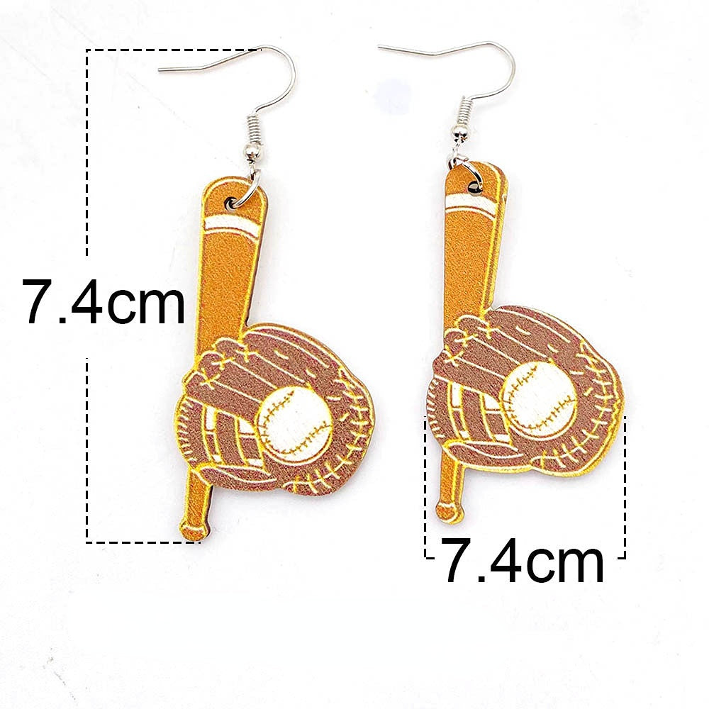 Deportes Béisbol Fútbol Pendientes De Madera al por mayor