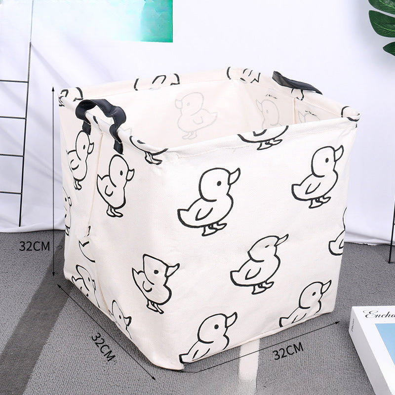 Wholesale Cotton and Linen Square Foldable Dirty Clothes Basket