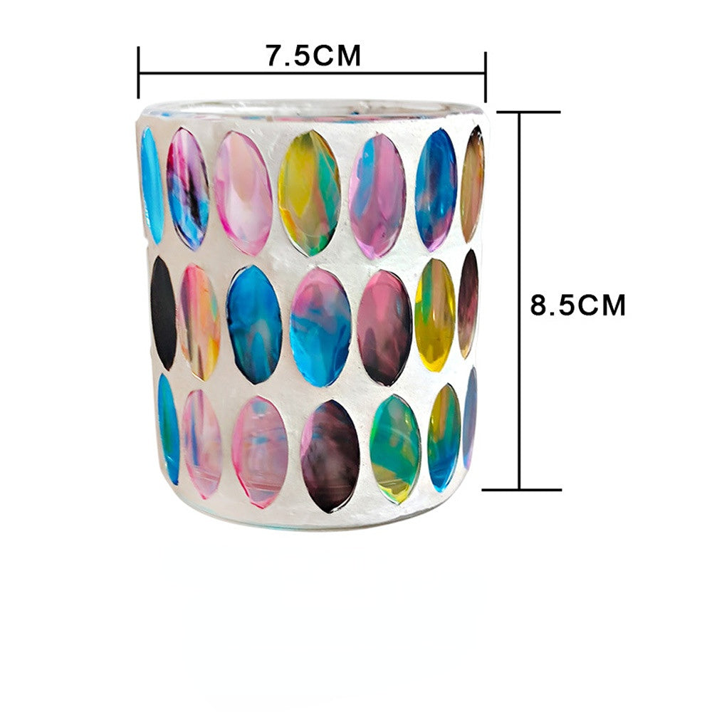 Wholesale Rainbow Disc Mosaic Glass Candle Holder 10PCS