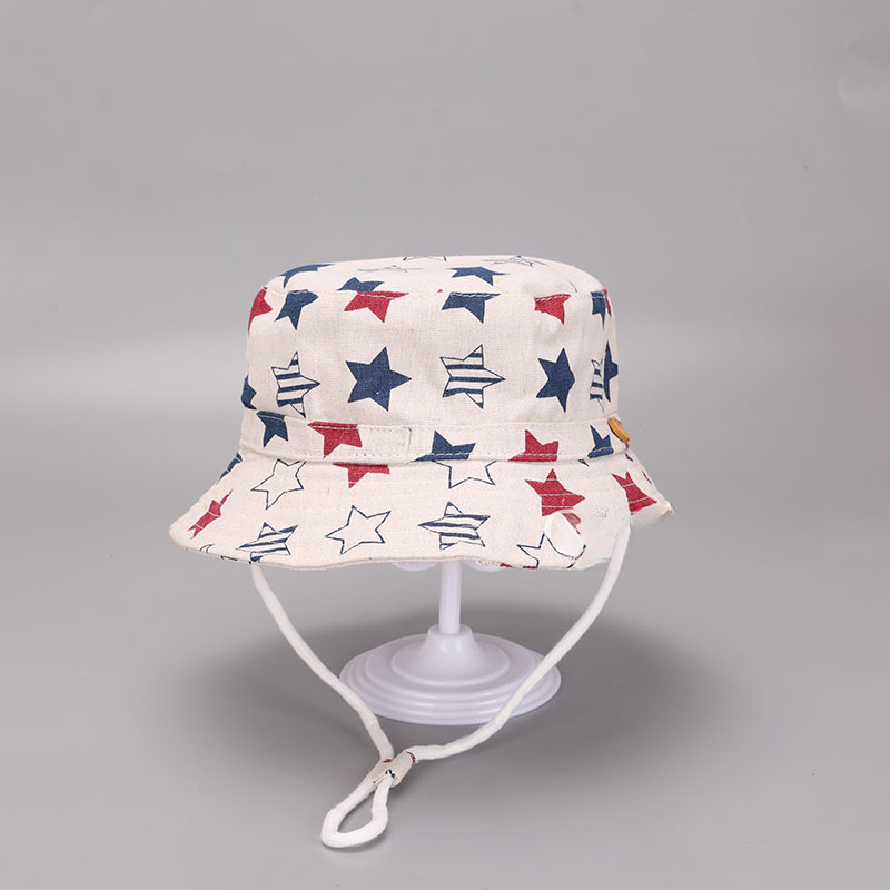 Sombrero de cubo de estampado de fresa para niños de poliéster al por mayor