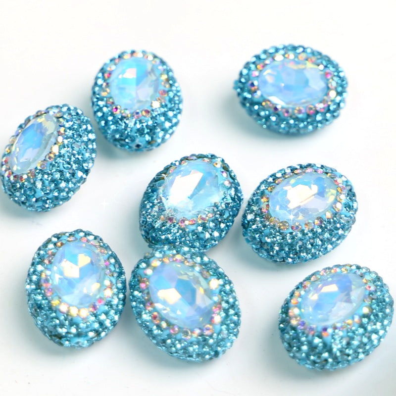 Wholesale Pigeon Egg Clay Inlaid with Diamond Straight Hole Diamond Beads