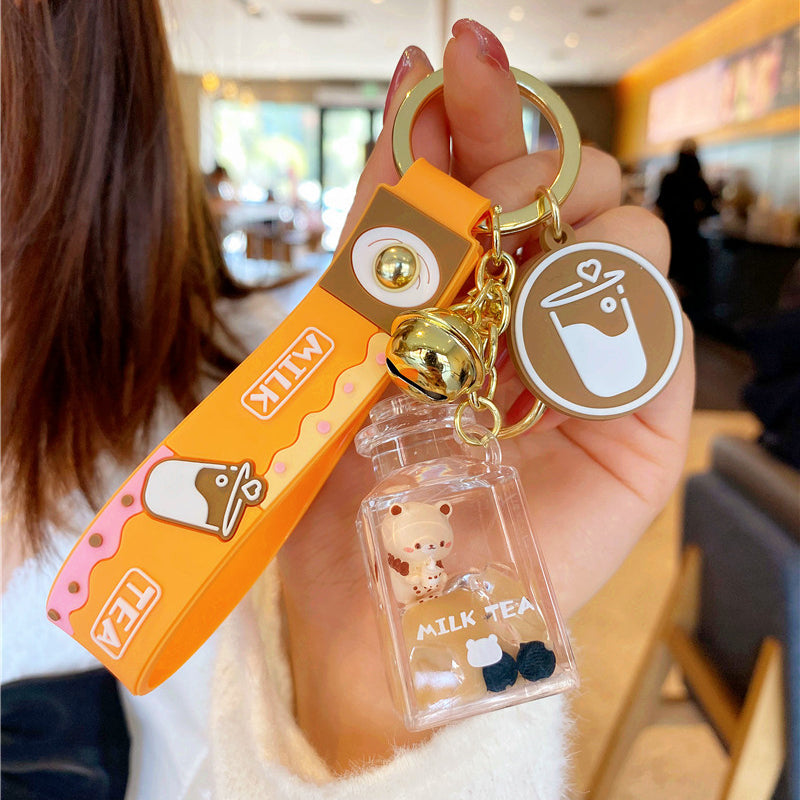 Wholesale Liquid Quicksand Floating Bottle Acrylic Keychain