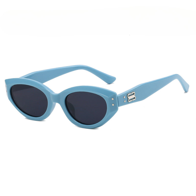 Wholesale Retro Narrow Frame Cat Eye PC Sunglasses