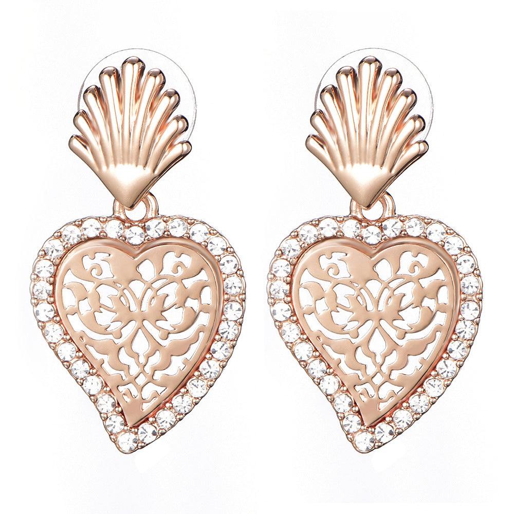Wholesale Hollow Heart Alloy Earrings