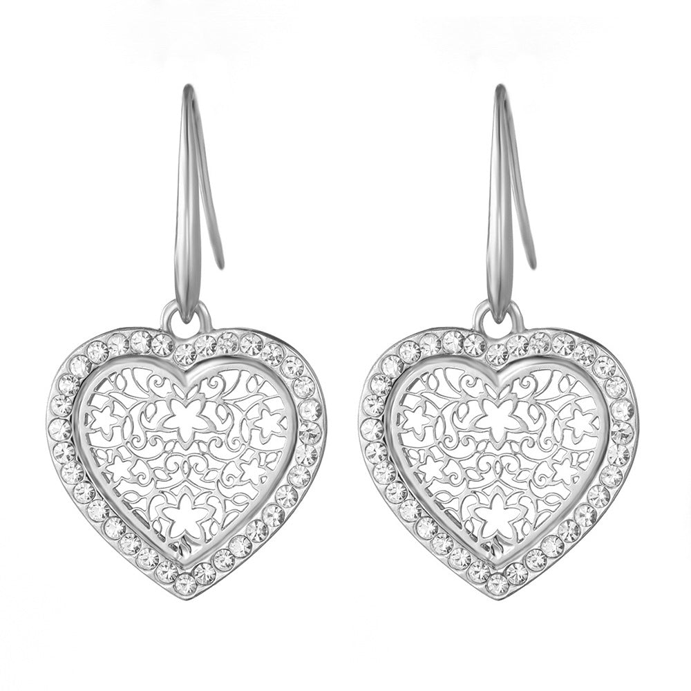 Wholesale Hollow Heart Alloy Earrings