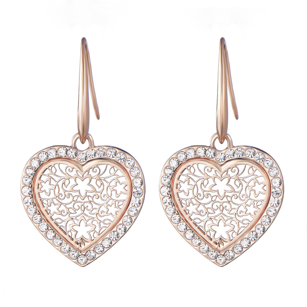 Wholesale Hollow Heart Alloy Earrings