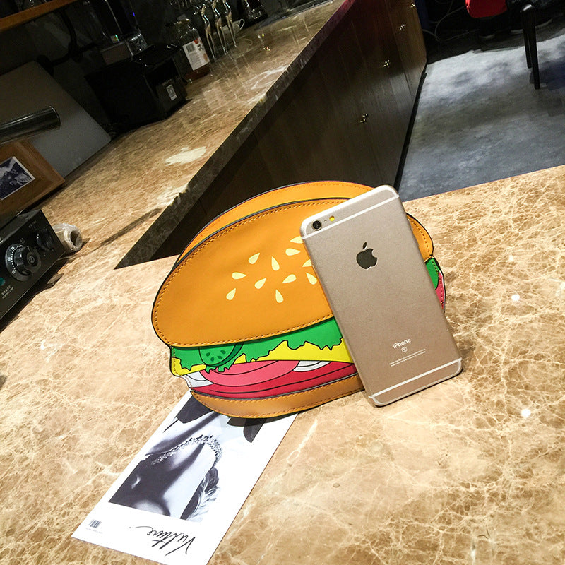 Bolso cuadrado pequeño al por mayor de la cadena del hombro de la hamburguesa del helado de la PU