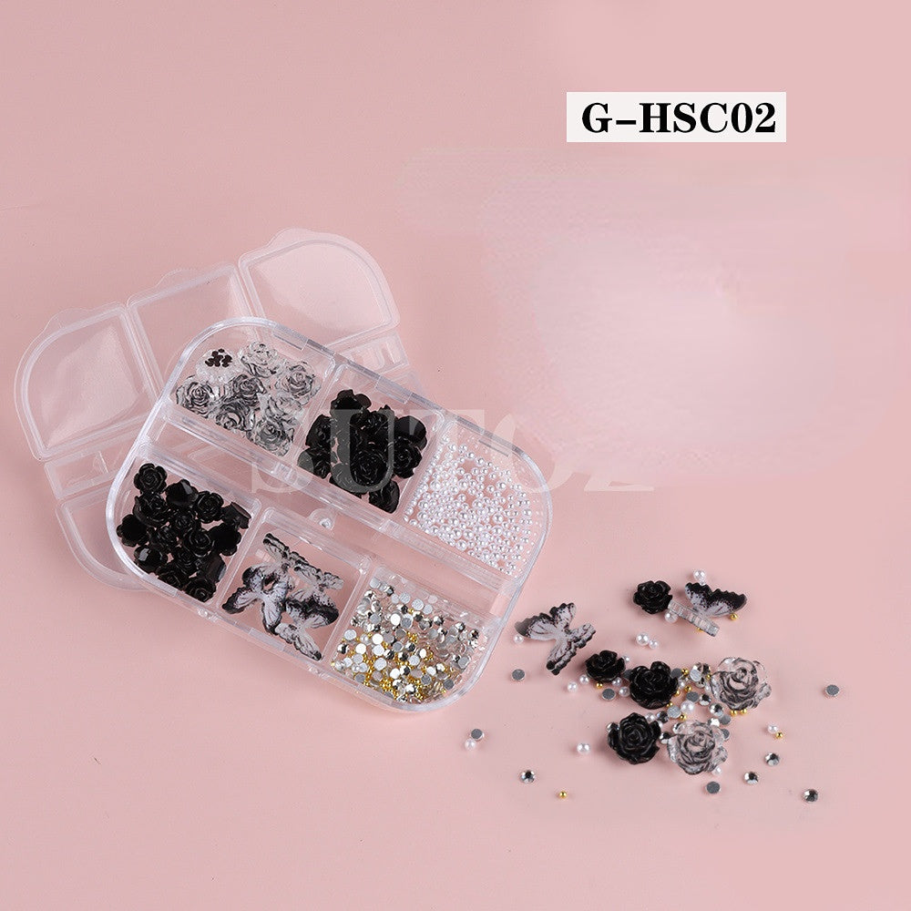 Wholesale Rose Aurora Resin Nail Stickers