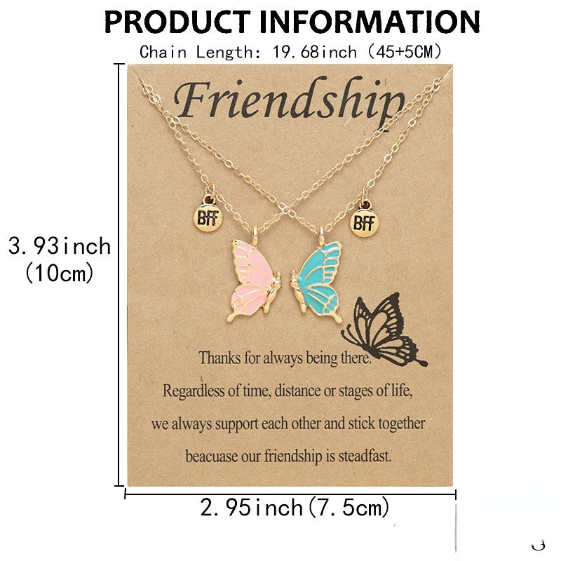 Conjunto de collares de aleación de imanes de mariposa de colores al por mayor