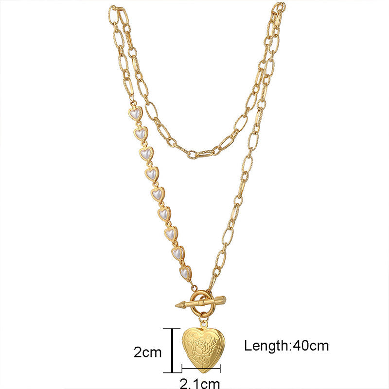 Wholesale Love Pearl Stainless Steel Chain Necklace OLY-NE-ChunN003