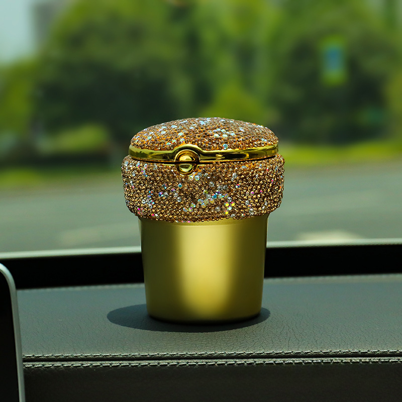 Wholesale Aluminum Diamond Fashion Car Ashtray