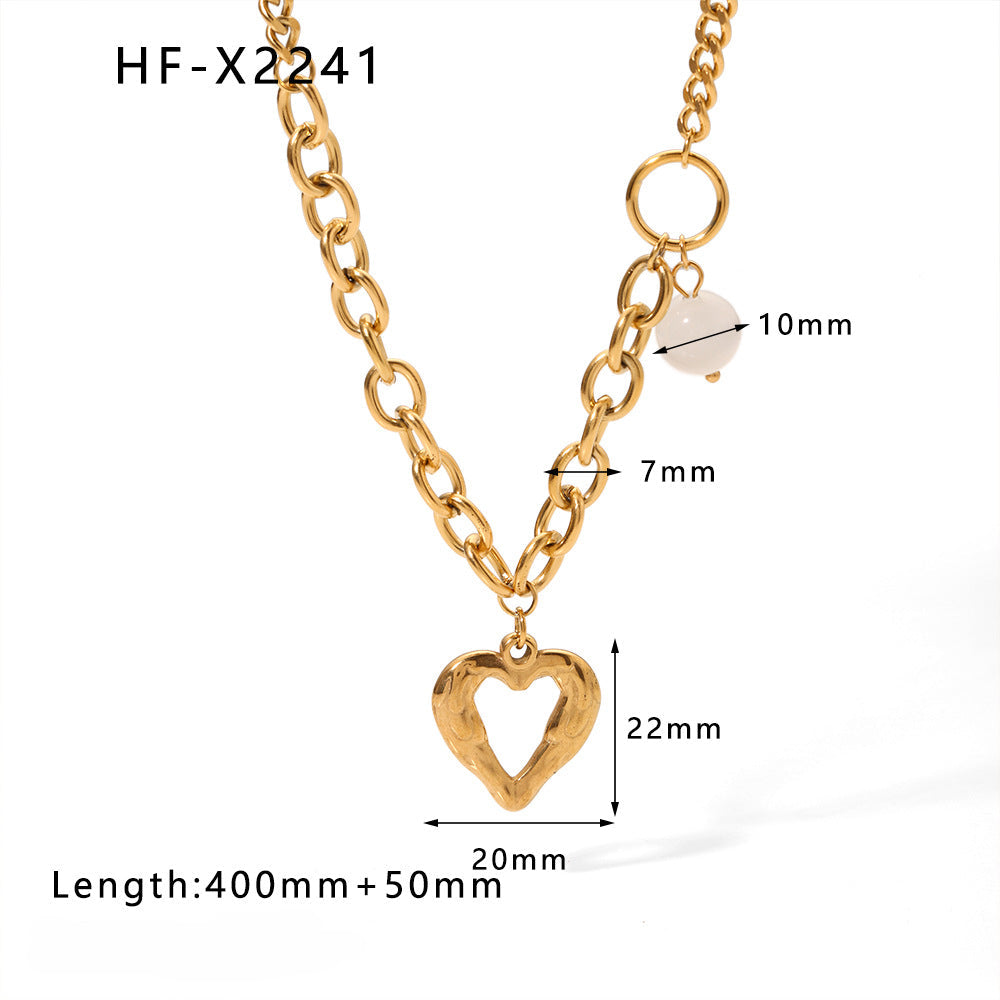 Wholesale Heart Clavicle Chain  Stainless  Steel Necklace