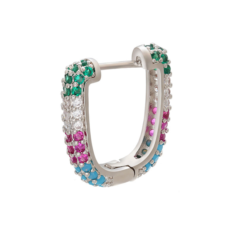 Wholesale Earrings Brass Colorful Round Earrings Women Light Luxury OLY-ES-BJ002