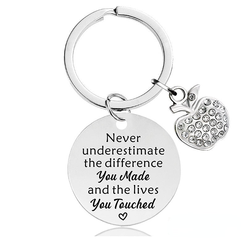 Wholesale Teacher's Day Stainless Steel Keychain Thanksgiving