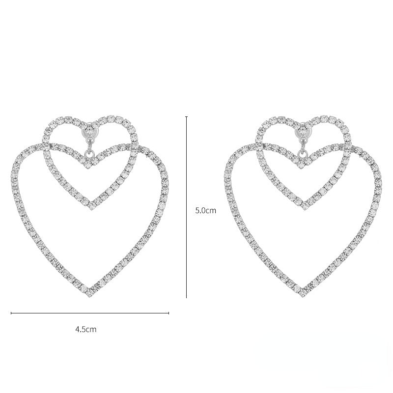 Wholesale Heart Tassel Copper Earrings