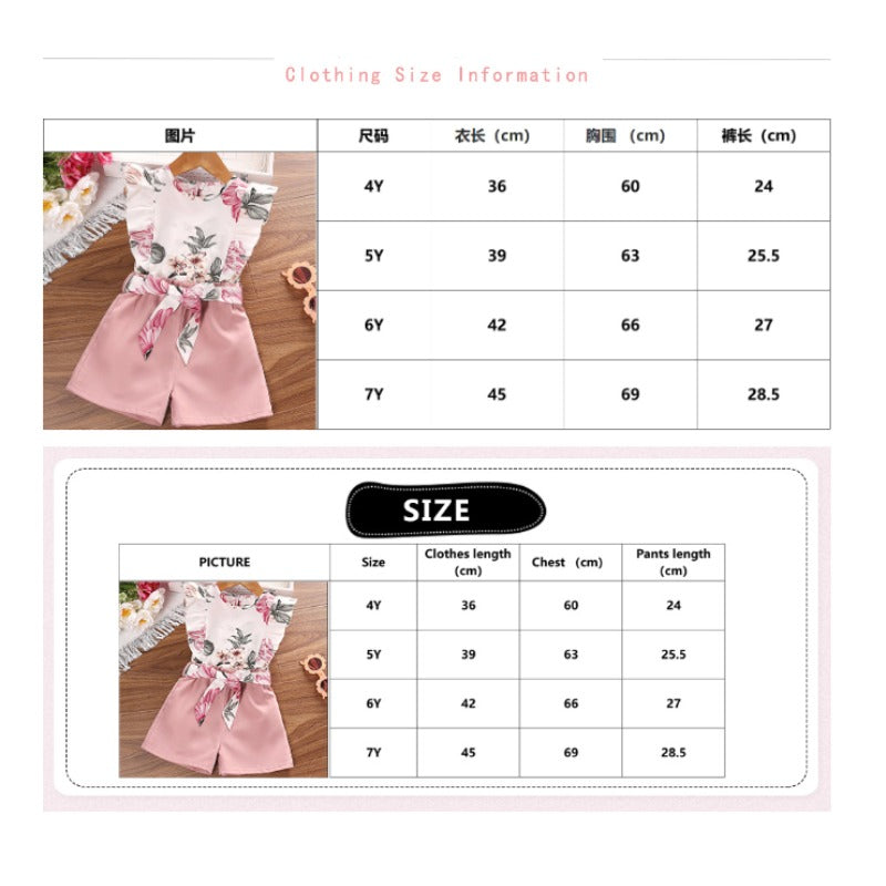 Wholesale Polyester Children's Clothing Printed Sleeveless Tops